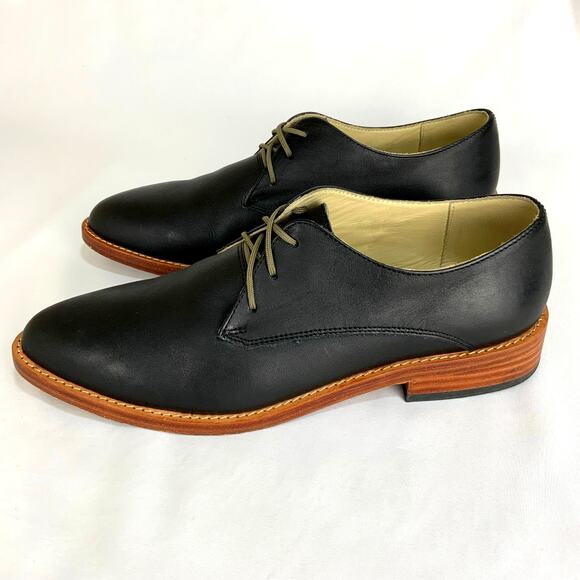Nisolo James Women's Leather Pointed Toe Oxford Black Size 8 - Picture 1 of 5